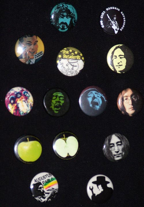 rock music button collection